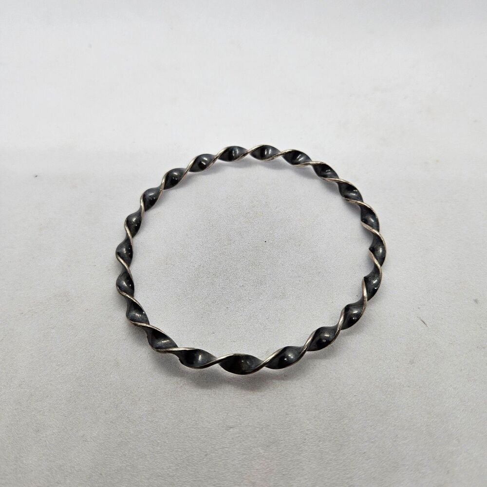 Sterling Silver Twisted Bangle Bracelet 925